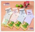 鳄鱼仔/薄棉儿童袜/夏季袜/兔子款手工缝头袜/三个尺码/批发