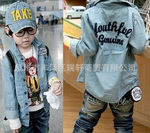 2012新款 儿童时尚牛仔绣花衬衫 