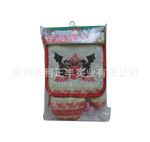 厂家供应条纹全棉家庭微波炉手套、隔热手套