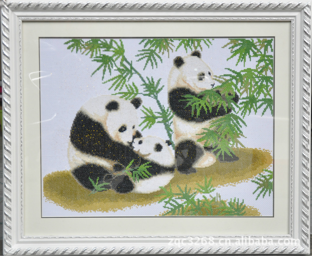 2023中国风蜀绣新款手工刺绣双面绣写意熊猫小摆件中国特色礼物-阿里巴巴