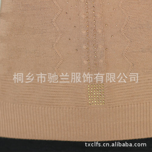 2012秋装新款韩版女装圆领蕾丝袖纯色镶钻修身女式针织打底羊毛衫 