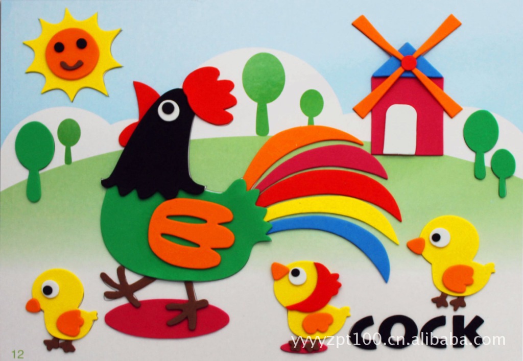 幼儿园专属墙贴画 儿童拼图玩具 eva手工制作