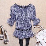 双双服装2012新款 银丝盘花纹饰桑蚕丝短袖