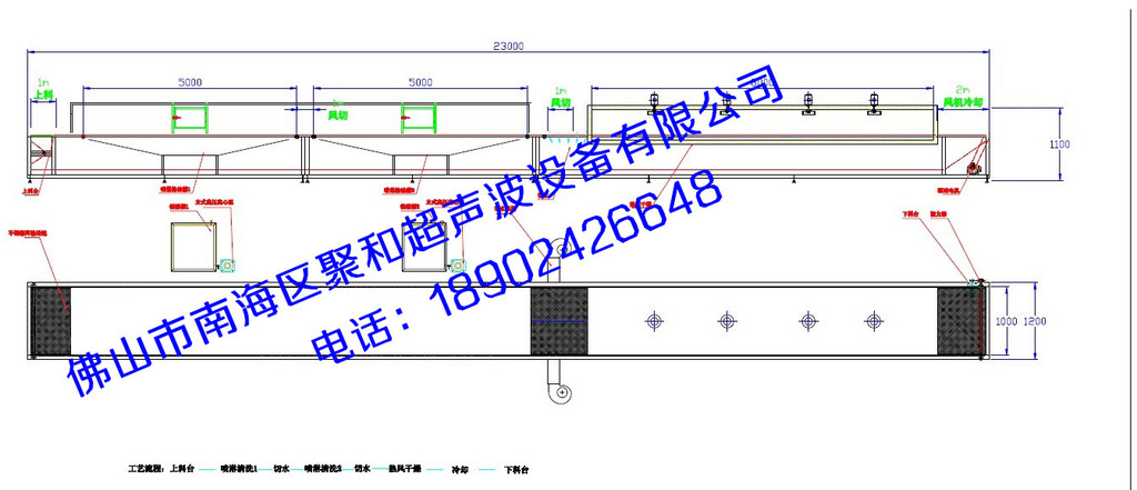 佛山南海聚和牌塑胶框专用全自动链网通过式高压水流喷淋清洗机