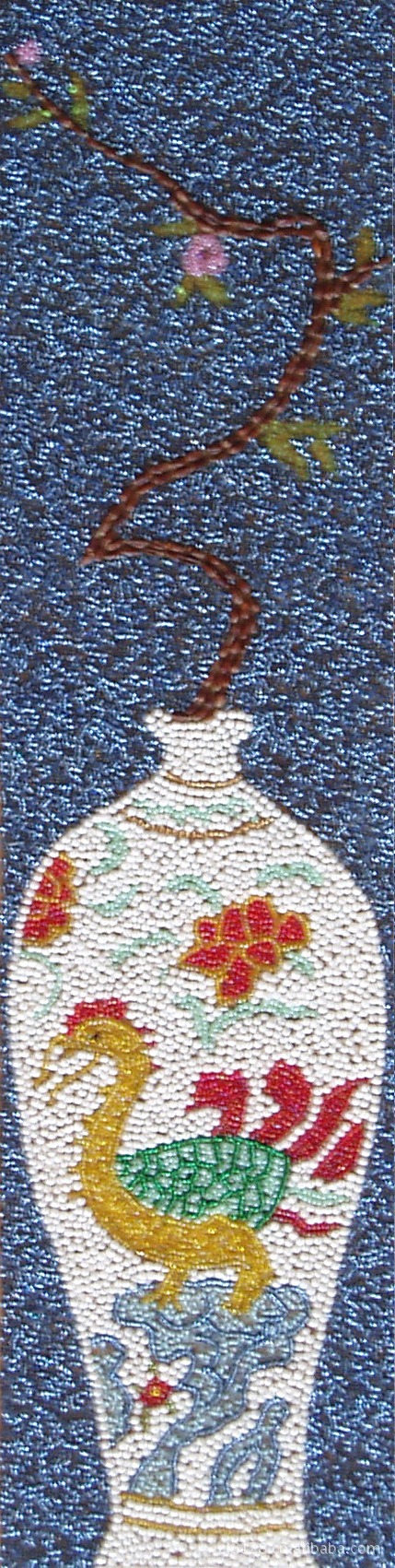 粮食画五谷画 粮艺谷艺豆塑画米画 古瓶(一) 20×60编号1101