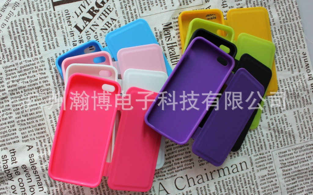 iphone5 纯TPU手机保护套 左右翻盖彩壳 iphone5果冻套素材 外壳