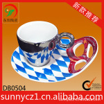【全新优质】厂家直销陶瓷电镀咖啡杯碟