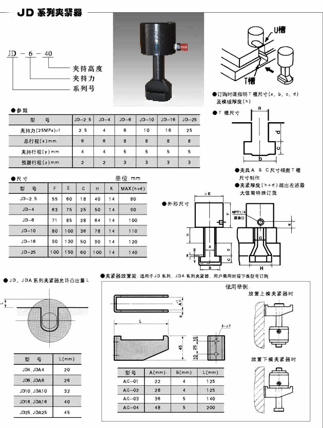 供应JD系列冲床手持式模具夹紧器、夹模器、冲压模工装夹具