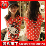 2012童装夏装 爱儿布丁hellokitty水玉点 宽松式童裙 童裙批发