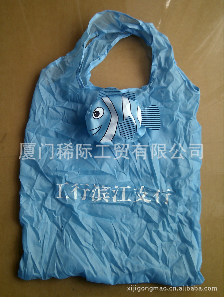 泉州小鱼造型手提袋雨伞布购物袋雨伞布环保袋生产厂家直销