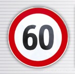 高速公路限速圆盘,道路限速圆形标志牌,公路路段限速60圆形标牌