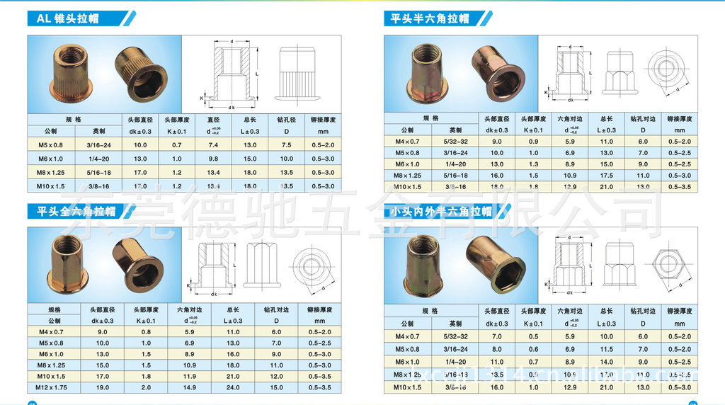 铆螺母 m6 品牌/型号:dc/0017 加工定制:是 样品或现货:现货 标准