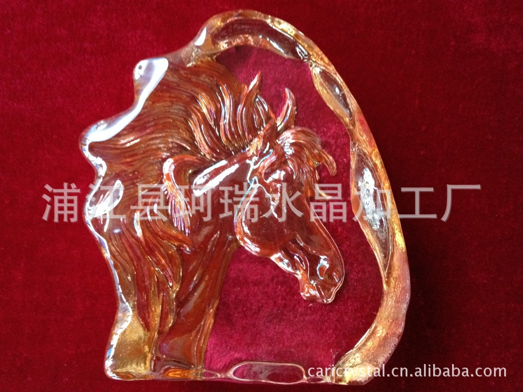 水晶压型工艺品-马