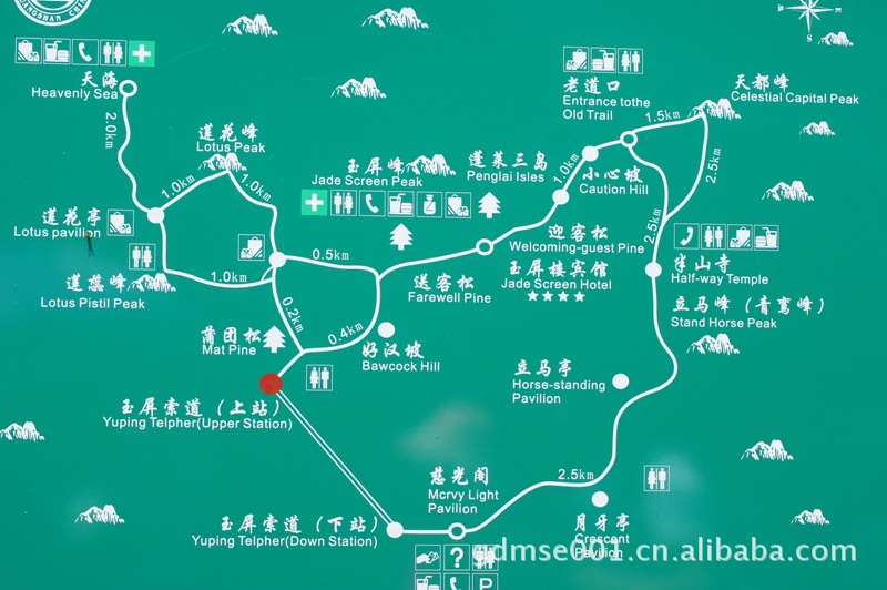 黄山景点游览图.