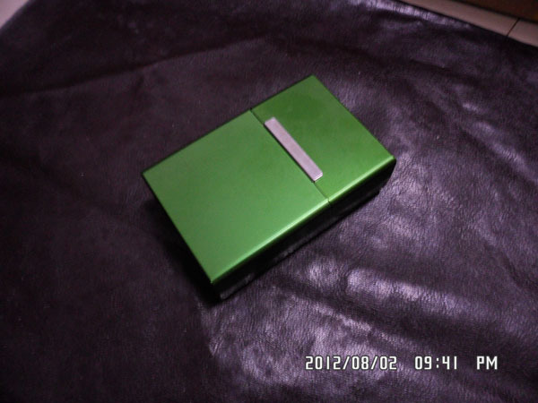 新款20支装绿色香烟盒铝质烟盒礼品 高档商务礼品烟盒赠品