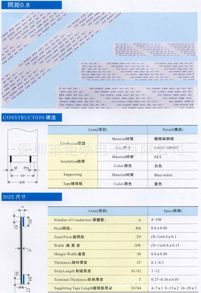 0.8間距排線