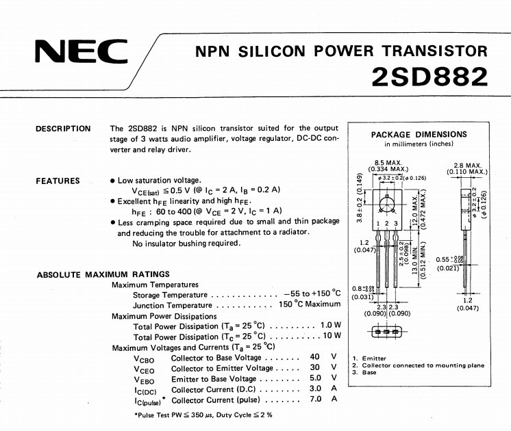 三极管hj882hi8822sd882s2sd882m73