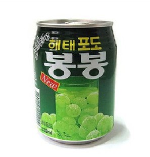 韩国海太果粒葡萄汁238ml*12罐/组 进口饮料果粒批发