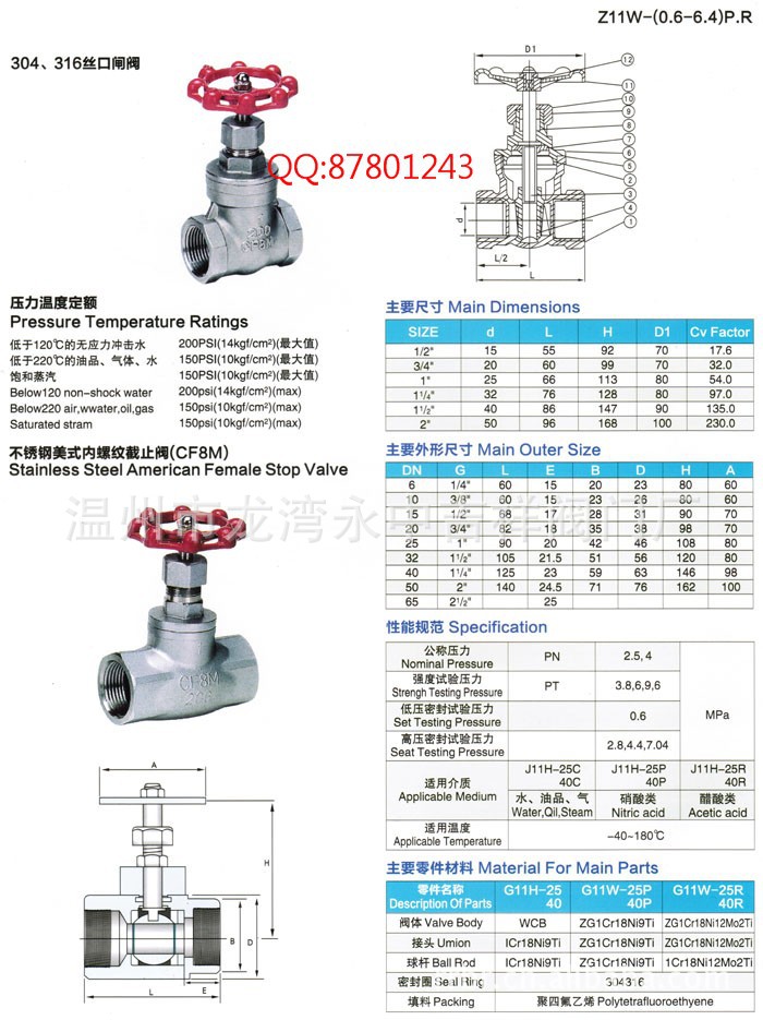 优质厂家直销 202,301,304,316l z11w-16p 不锈钢丝扣闸阀