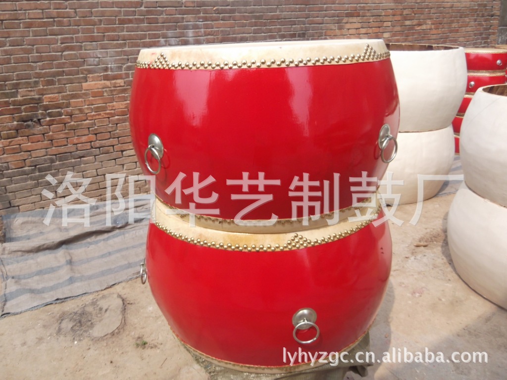 鼓厂直销1米水牛皮大鼓 1米沥龙大鼓 1米青花鼓 1.2米大红鼓
