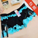 N1014黑底蓝边 个性四角女士糖果雪纺内裤y25