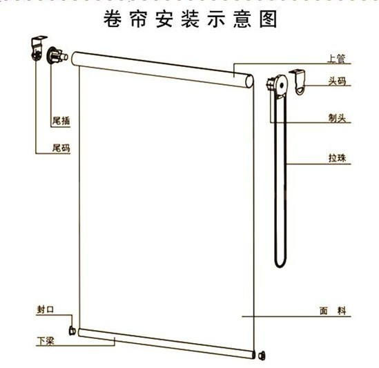 热卖品牌高档窗帘布遮光布成品帘 彩泡面料手动电动卷帘 厂家批发