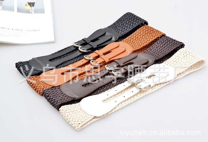 外贸热销品 女士时尚编织腰带 腊绳腰带 sy-2343