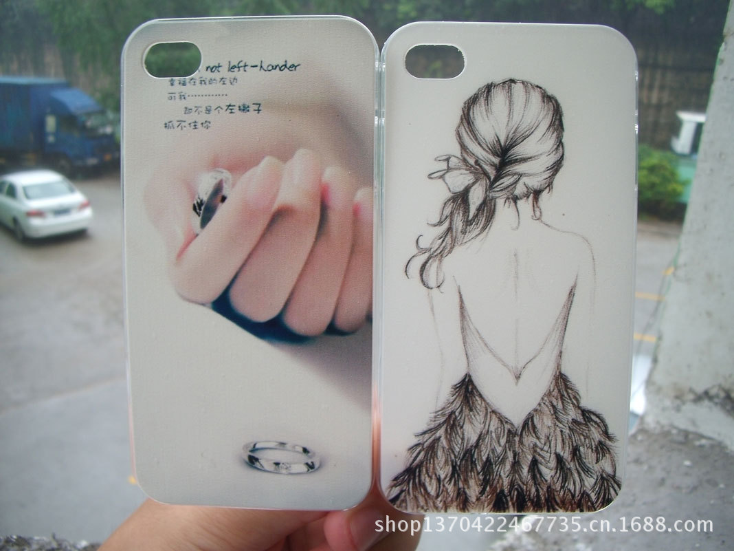素描美女的背iphone4代手机保护壳批发厂家直销苹果4G手机保护壳