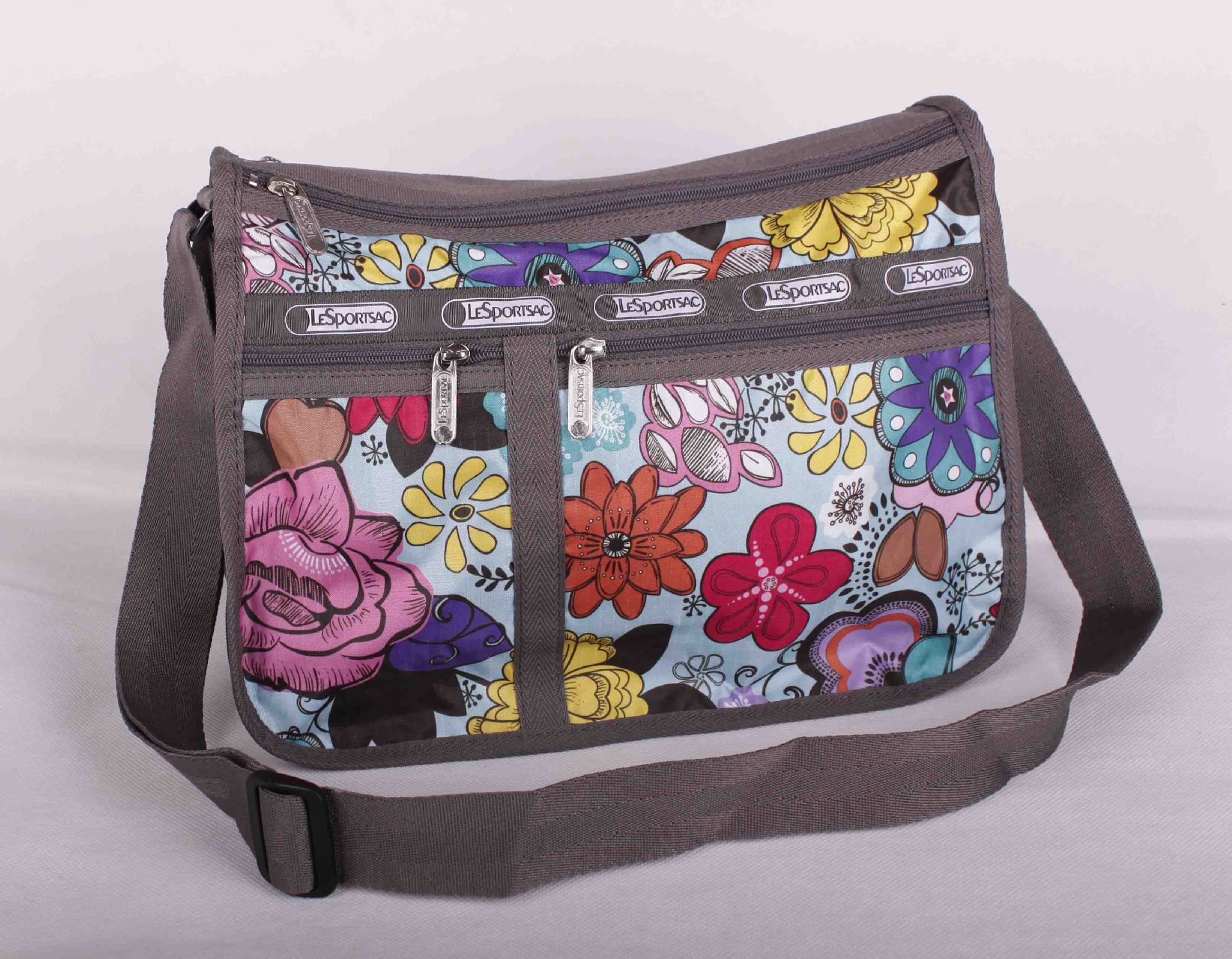 力士保,Lesportsac,单肩斜挎两用包7507大号,新款牡丹花