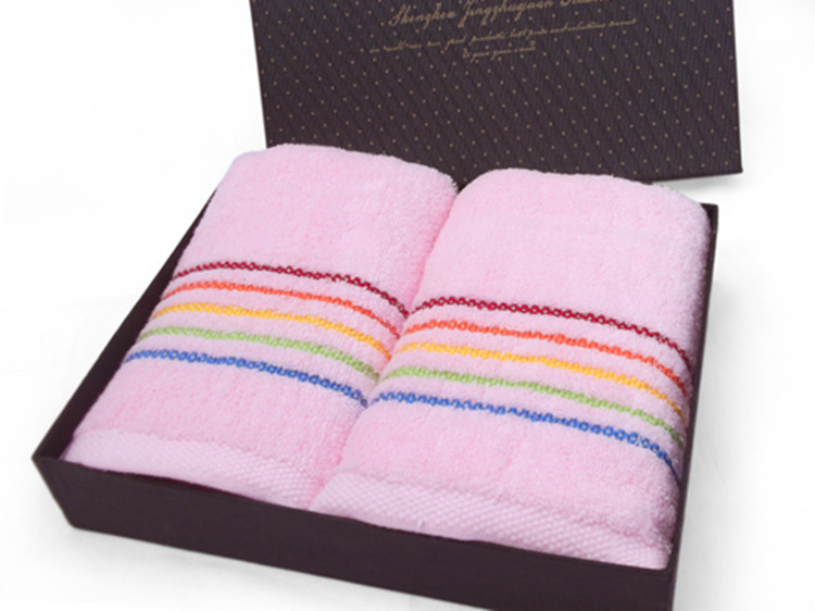 无捻色织彩虹条纹毛巾 HYQ1110-720