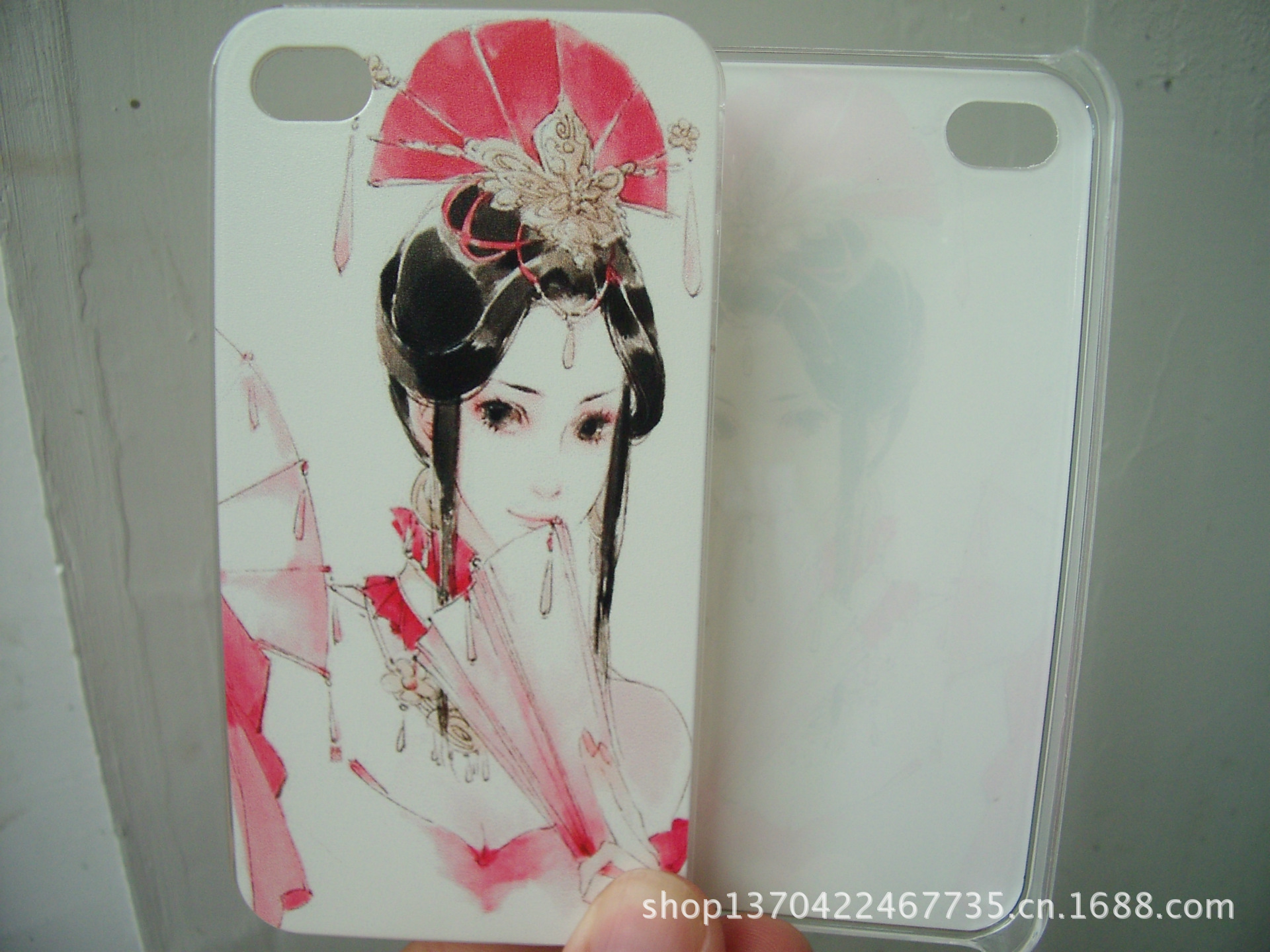 厂家直销美女图案彩绘苹果4/4s手机保护壳批发新款苹果4手机壳