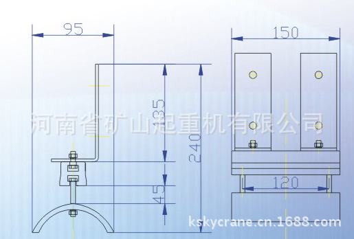 电缆滑车(牵引首车)CH-1尺寸图