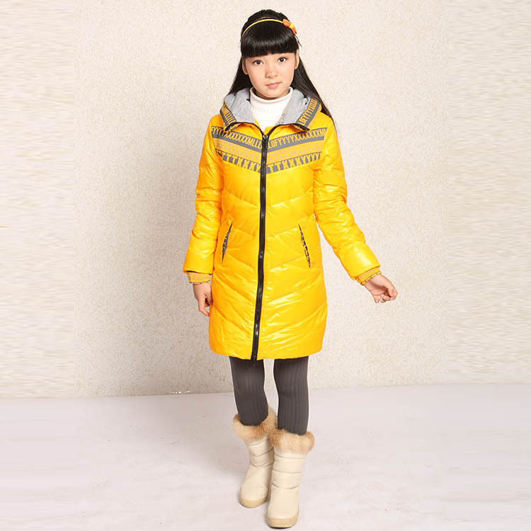 2013新童小鴨品牌兒童羽絨衣女童中大童中長款翻領修身保暖冬裝工廠,批發,進口,代購