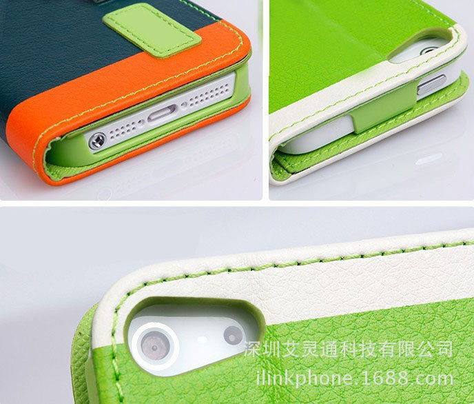 工廠批發iphone 5撞色手機皮套 卡萊登畫系列