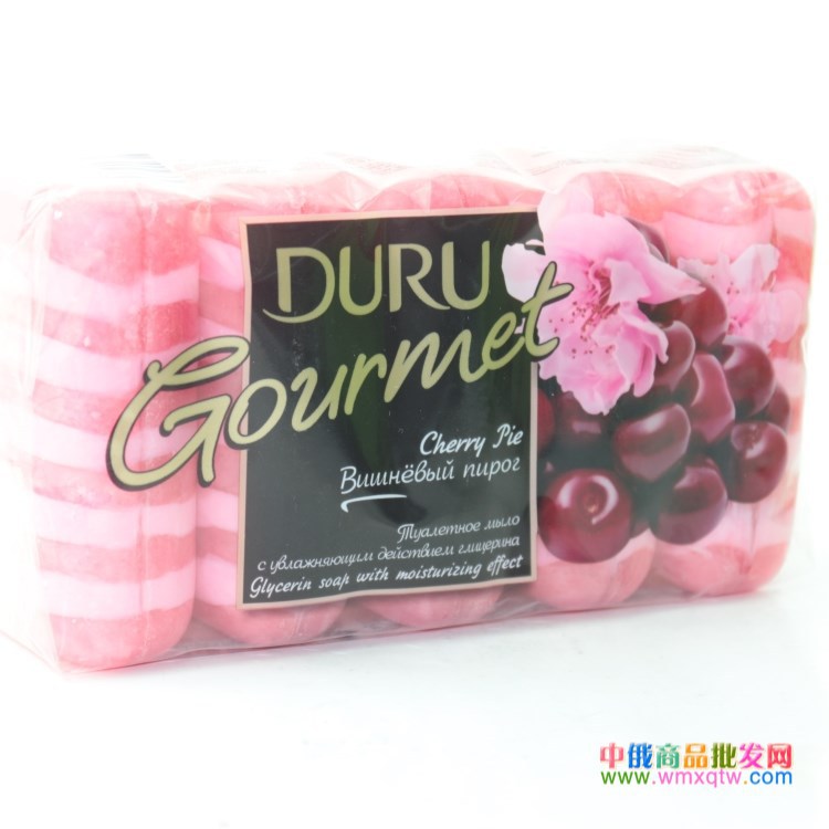 正品俄罗斯香皂DURU品牌香皂水果桃花皂,沐浴皂,5X75克每联375克