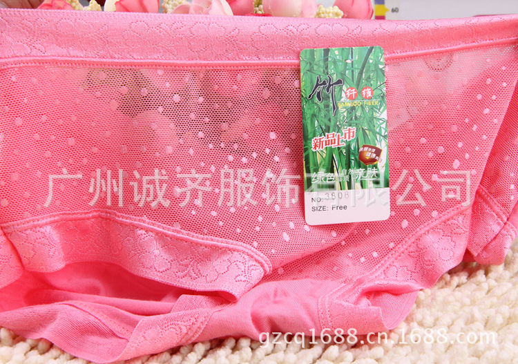 GZ675厂家爆款女士竹纤维内裤 女式内裤批发 网纱提花 (