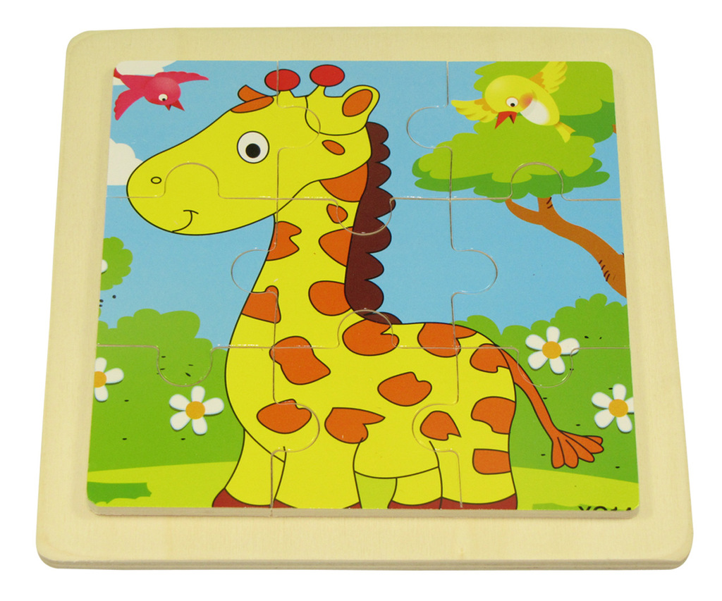 木制长颈鹿儿童早教益智拼板拼图