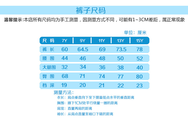 牛仔褲尺碼