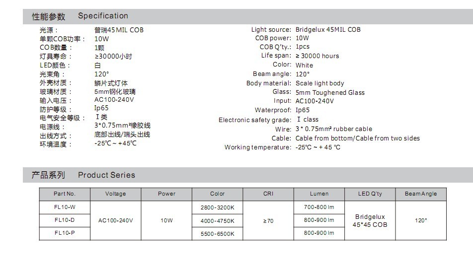 2 10W泛光灯