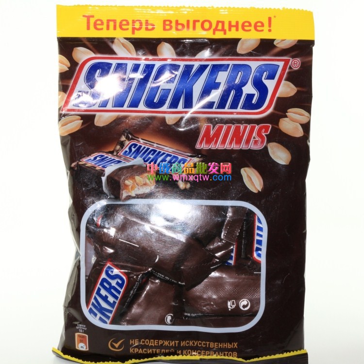 俄罗斯巧克力进口俄罗斯士力架夹心糖果SNICKERS夹心巧克力180克