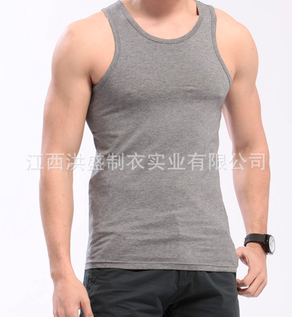 男装纯棉打底背心 男士健身背心 潮男打底工字背心
