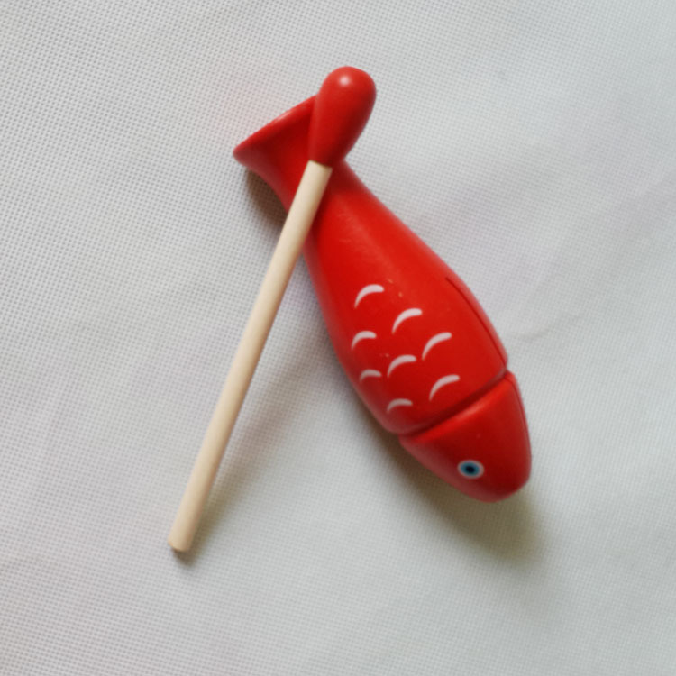 早教奥尔夫乐器 木制木鱼 幼教幼儿园器材 红色木鱼