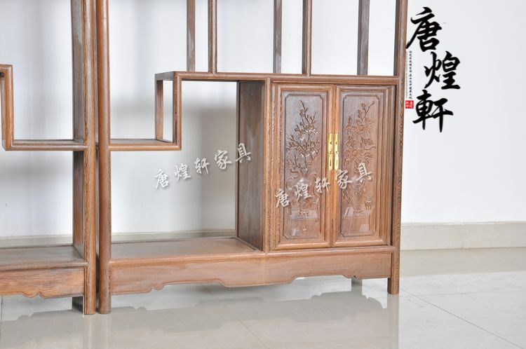 鸡翅木中抽博古架 (3)