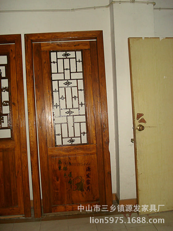 YF0434榆木套装门 室内门 平开门 推拉门 卧室门 中式门 实木家具