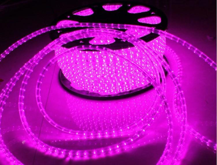 供应粉紫高压3528led220v灯带 户外广告装饰用高压led灯带