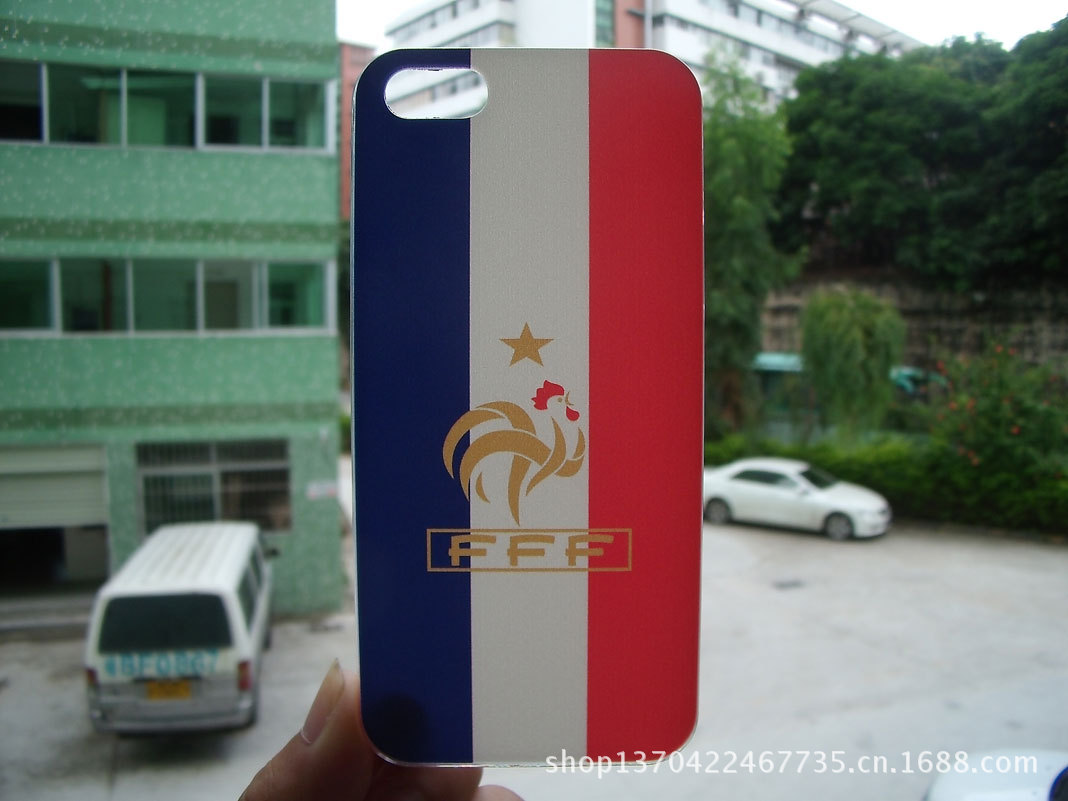 法国足球队队徽Iphone4手机外壳 苹果4/4s彩绘手机壳批发厂家直销