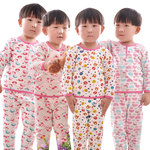 兒童保暖內衣套裝 加絨加厚男女童傢居服 不倒絨保暖內衣套裝批發