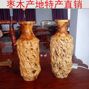 山东枣木工艺品 老榆木家具枣木墩 枣木花架原生态枣木花瓶工艺品