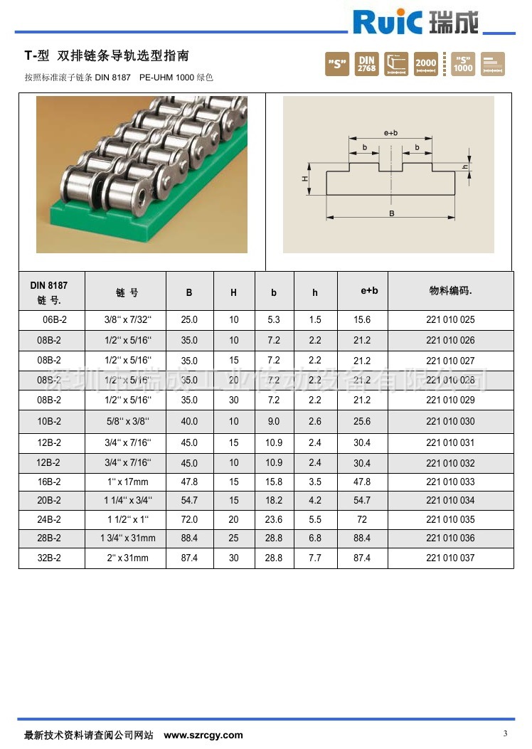 链条导轨T型双排