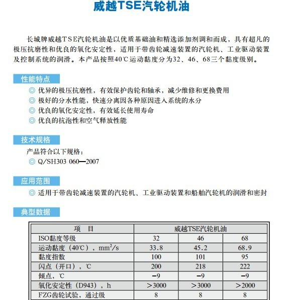 供应tse68#汽轮机油 长城tse68号汽轮机油